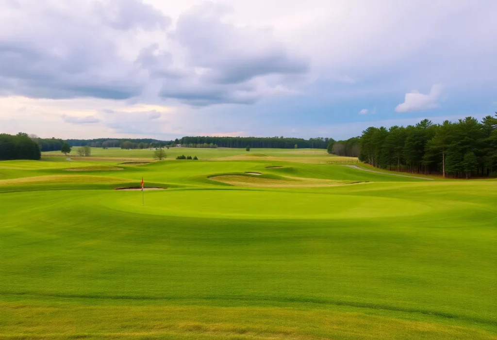 Scenic view of an Alabama golf course with green fairways
