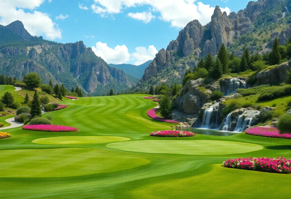 Stunning Boothbay Harbor Country Club golf course with waterfalls