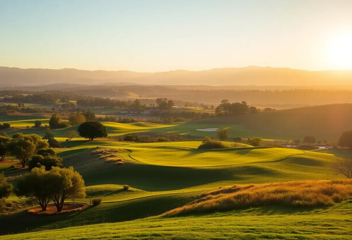 A stunning classic golf course in California with lush greens