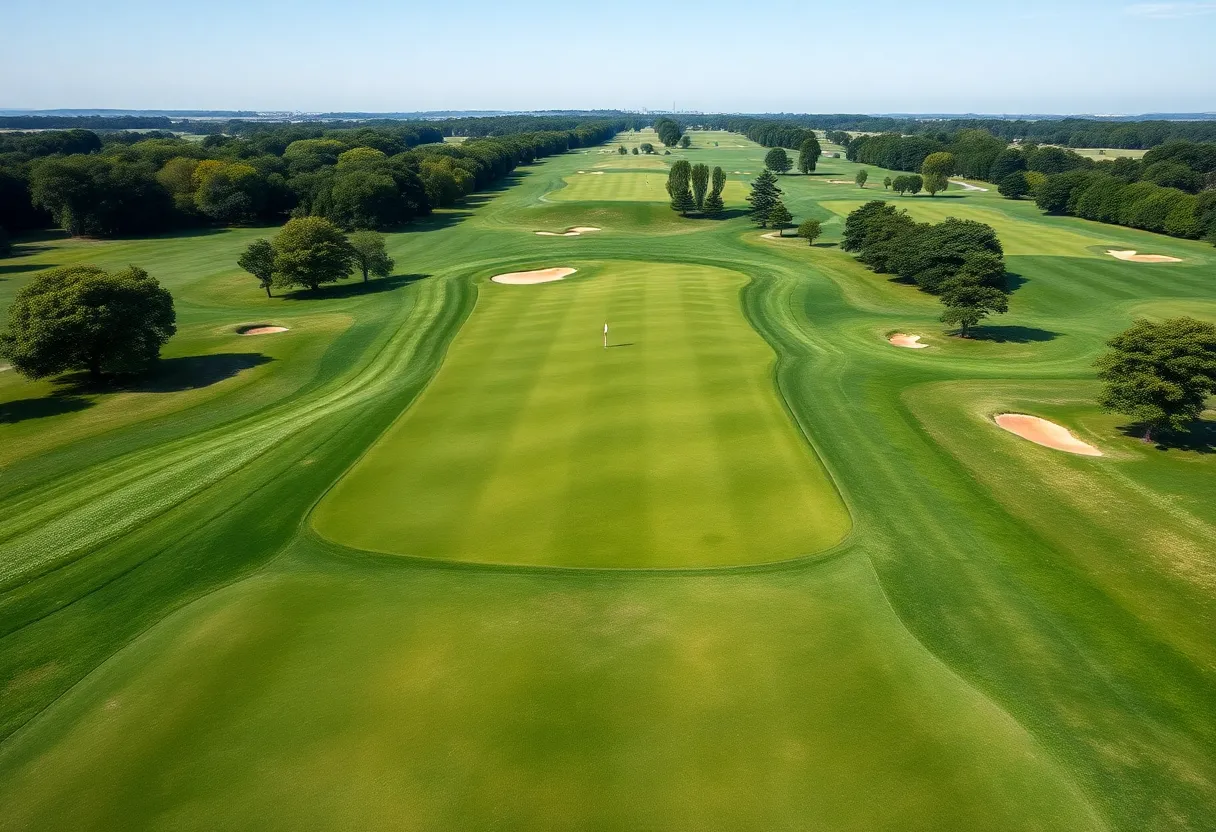The longest golf course, Castle Pines, showcasing its expansive fairway.