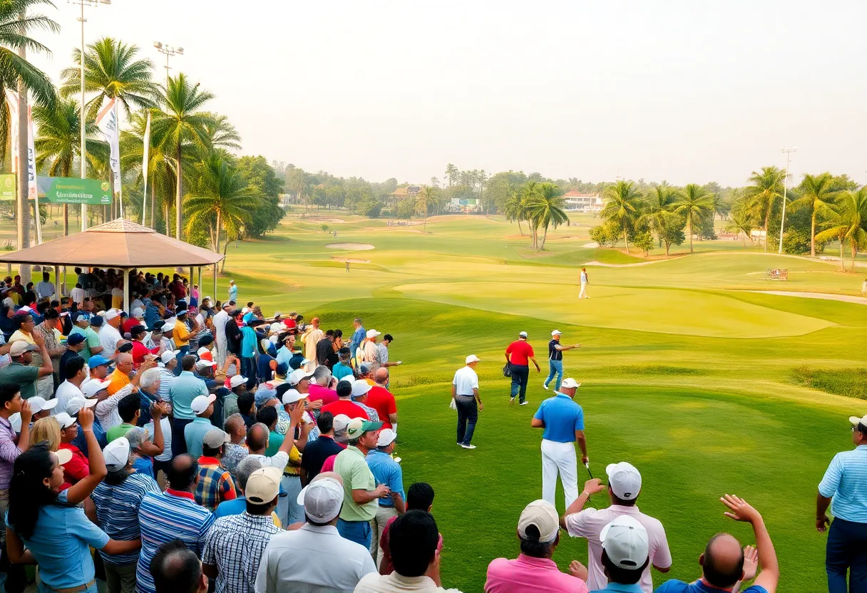 Exciting golf tournament scene at the DP World India Championship