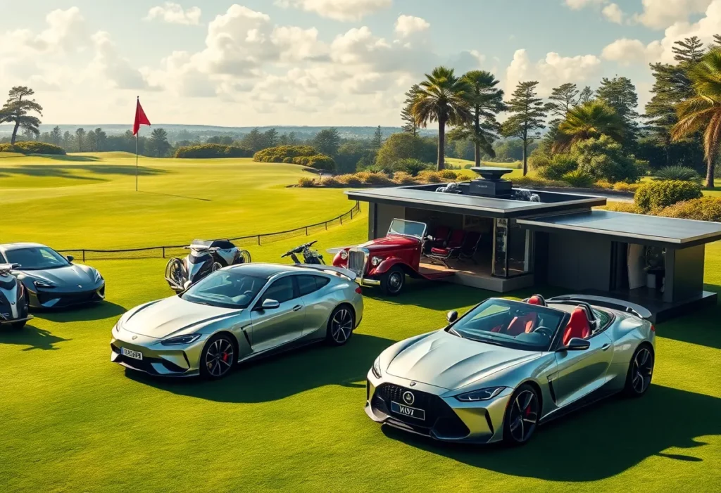 Luxurious vehicles at a PGA TOUR event
