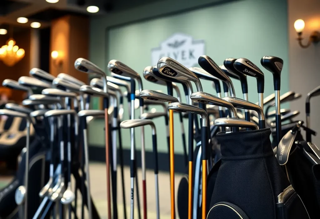 High-quality golf clubs available for rental