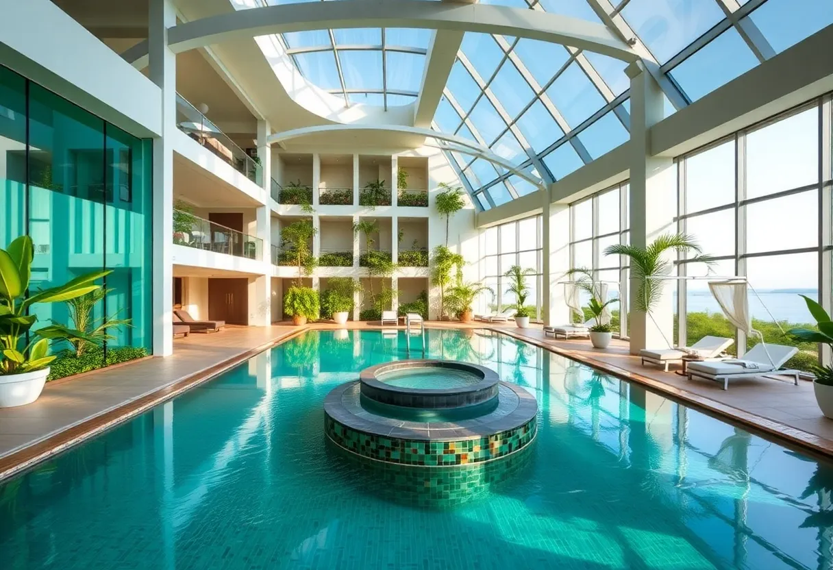 Indoor and outdoor pools at The Grand Resort