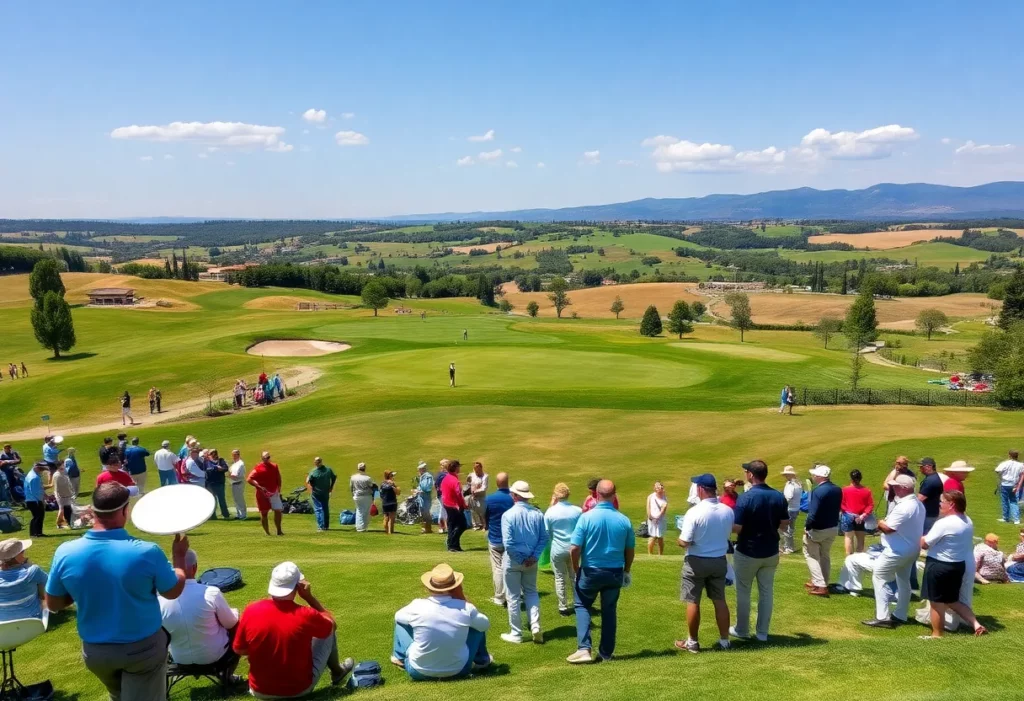 Golfers playing at the Italian Open 2025 in Tuscany