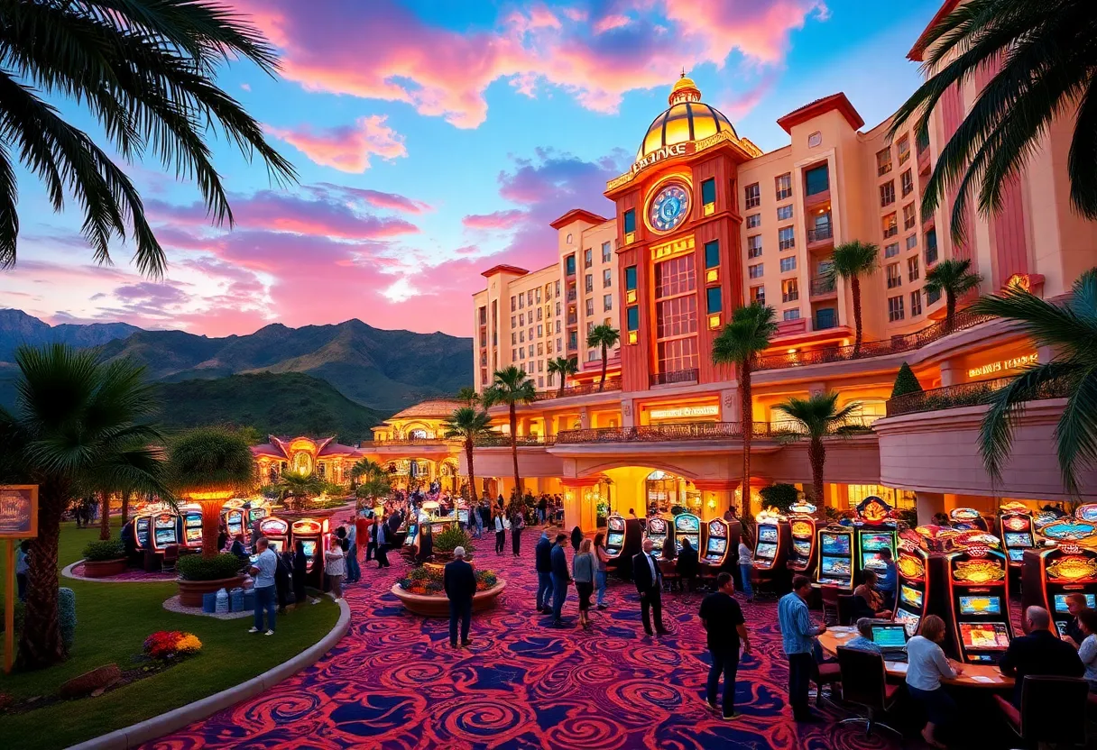 Luxurious casino resort with gaming and amenities