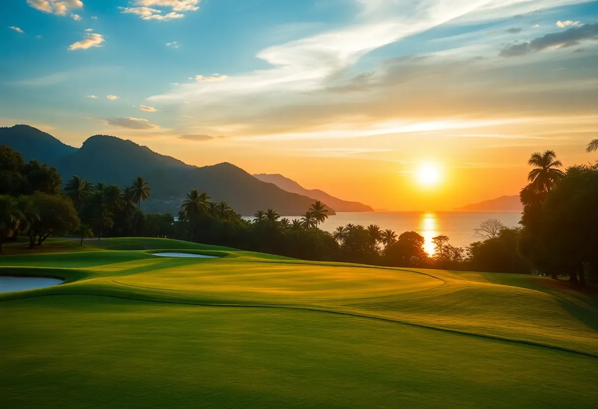 Golf course at Hainan Island during the tournament