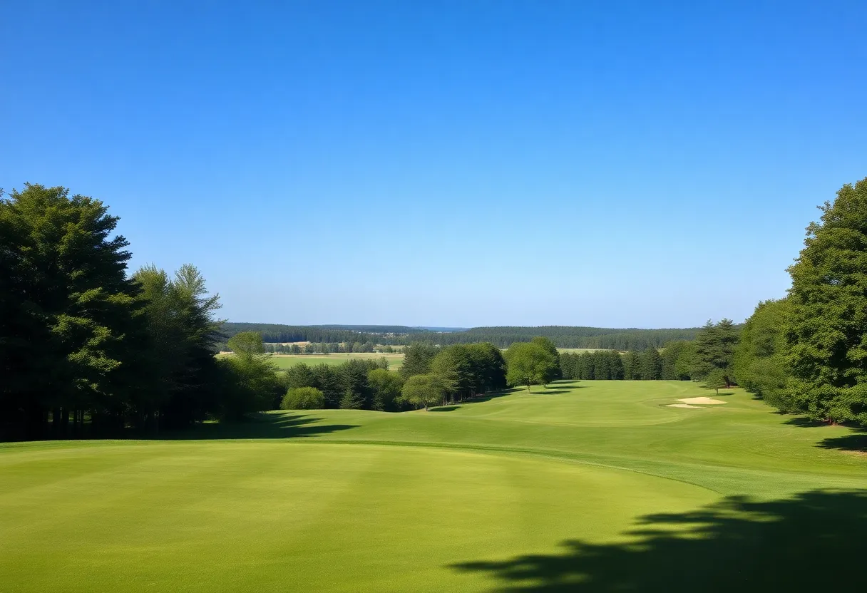 Scenic view of a lush golf course in Michigan