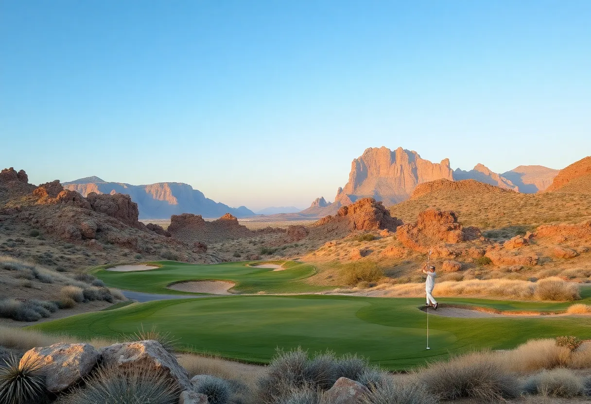 Golf course with rugged landscapes and local culture