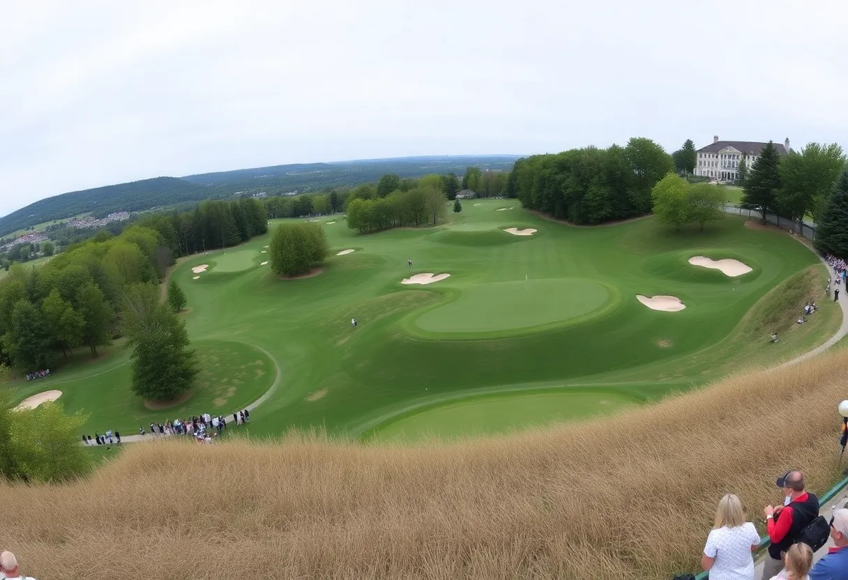 View of Oakmont Country Club golf course during the U.S. Open
