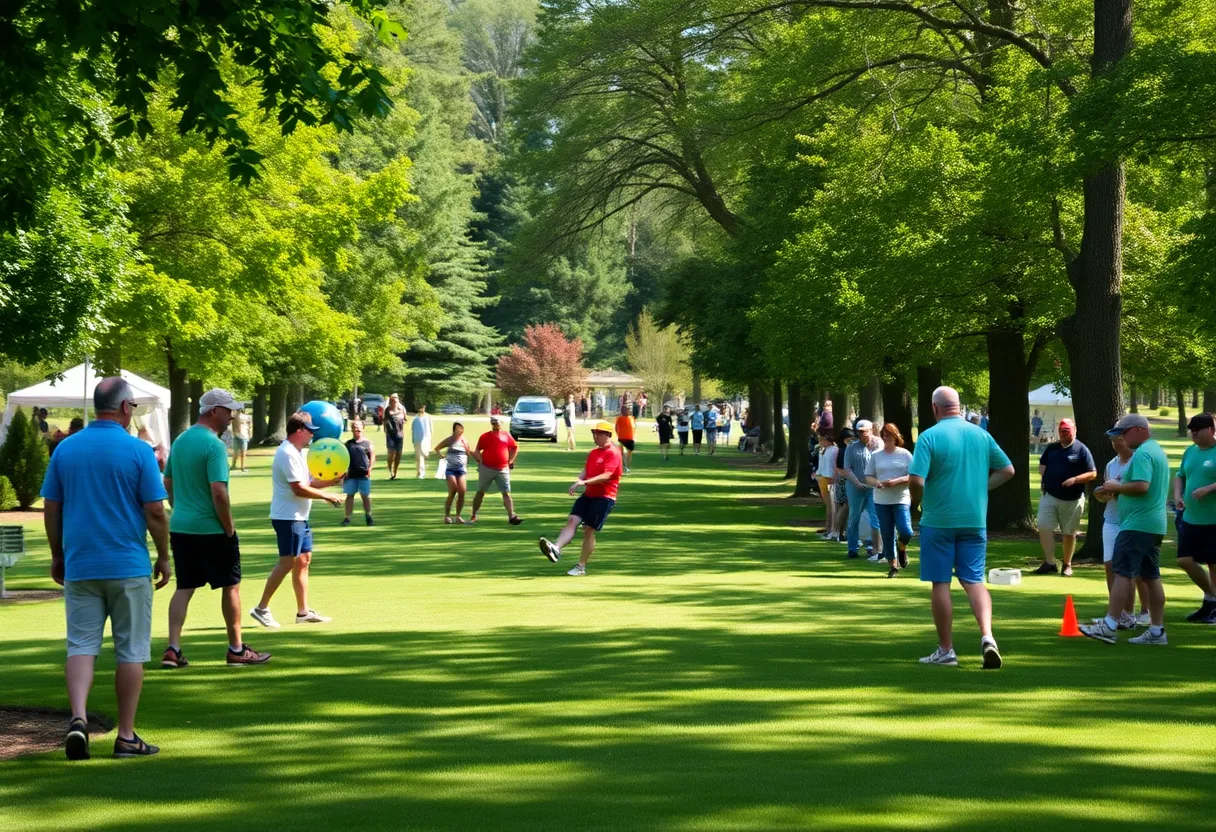Disc golf enthusiasts at the PDGA World Championships course
