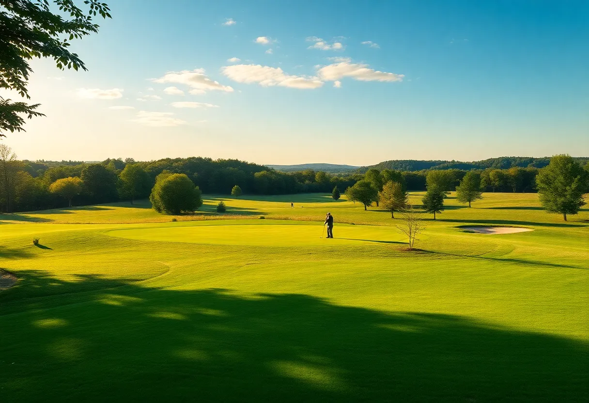 Landscape of a golf course in Pennsylvania