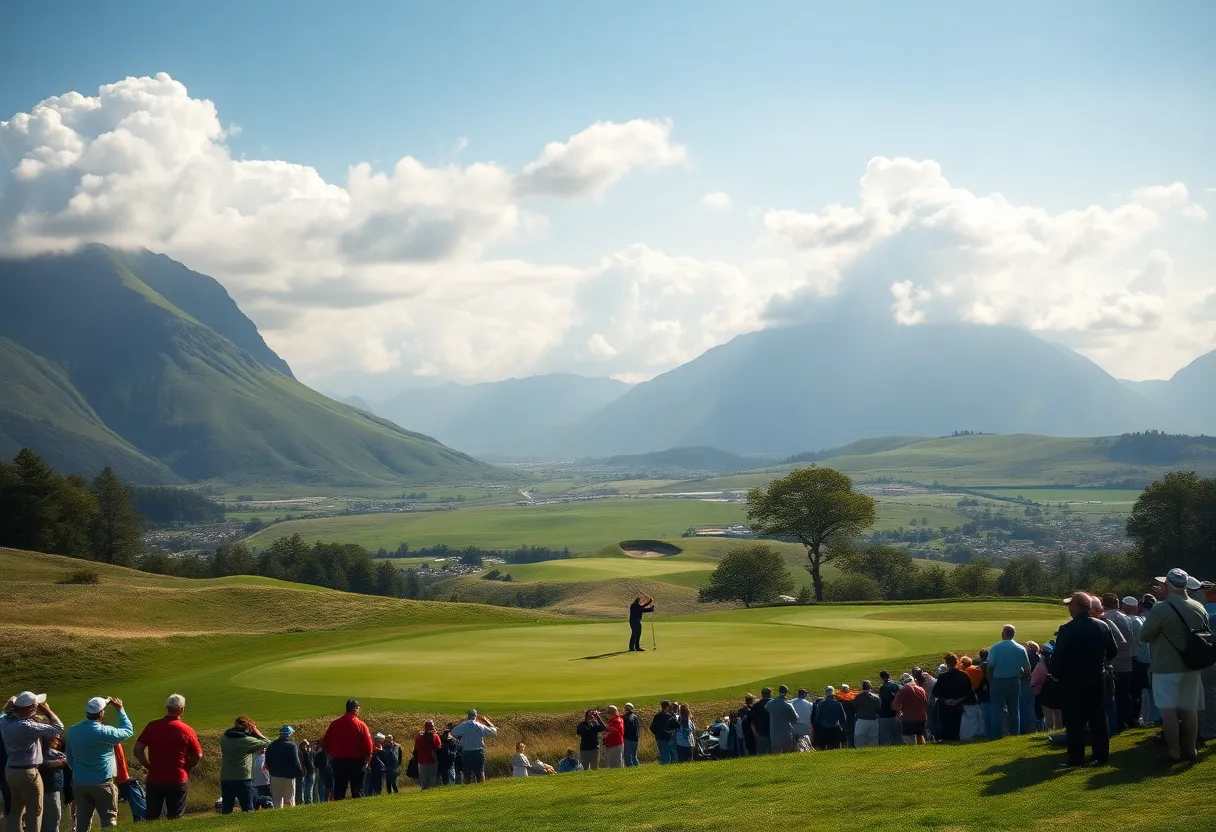 Golfers playing at the Philadelphia Cricket Club during a tournament.