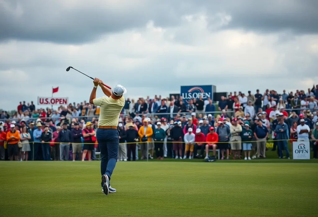 Rory McIlroy competing at the U.S. Open golf tournament