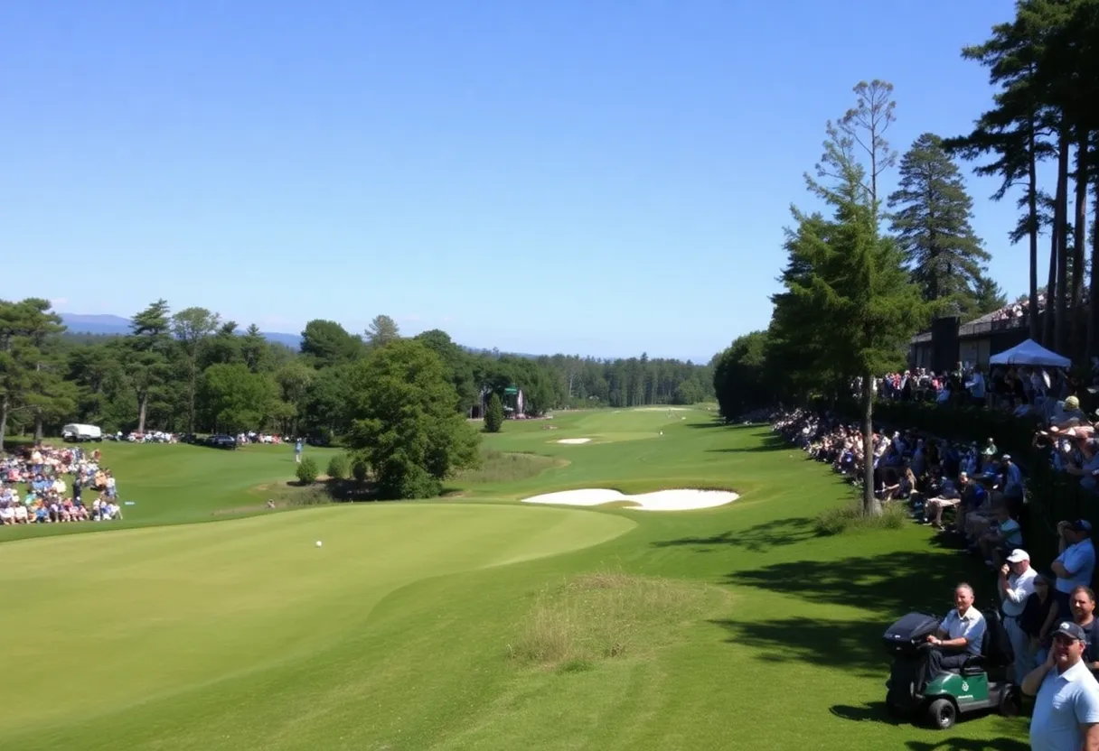 Scenic view of Royal Portrush golf course with spectators