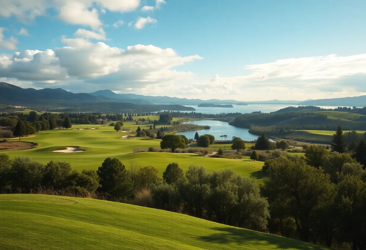 Lush greenery and scenic lake at Shepherd's Hollow Golf Club
