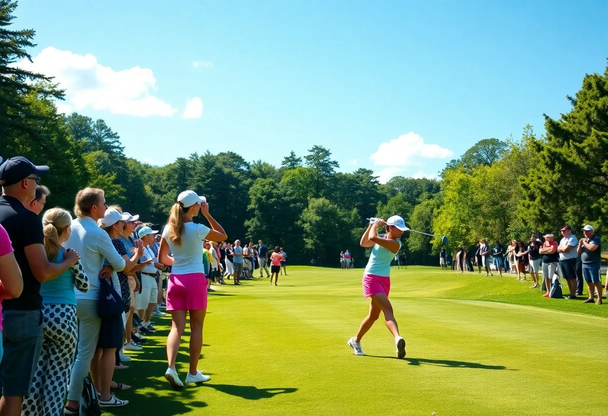 Female golfers competing at the ShopRite LPGA Classic