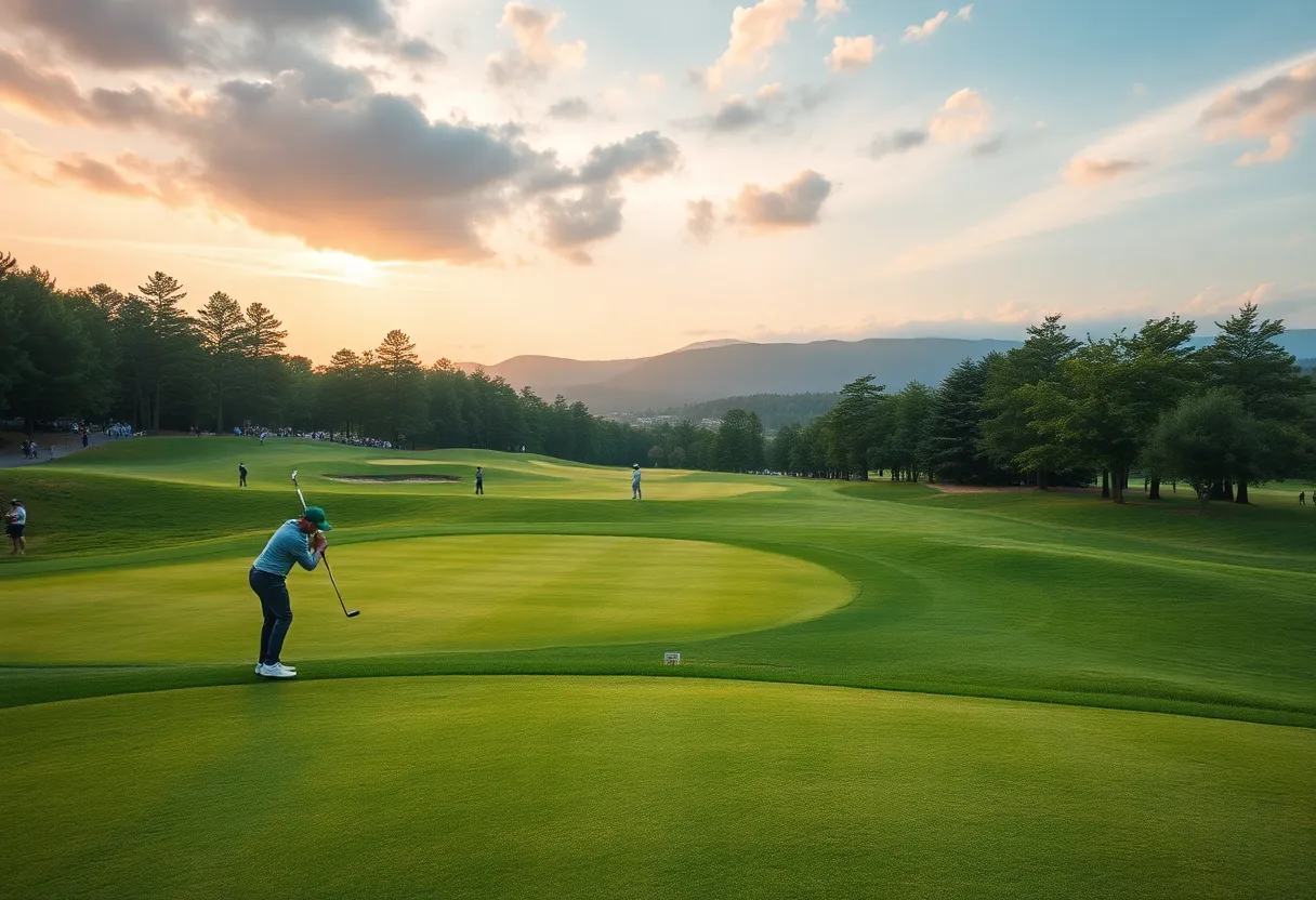 Golfers competing in a playoff at the Soudal Open