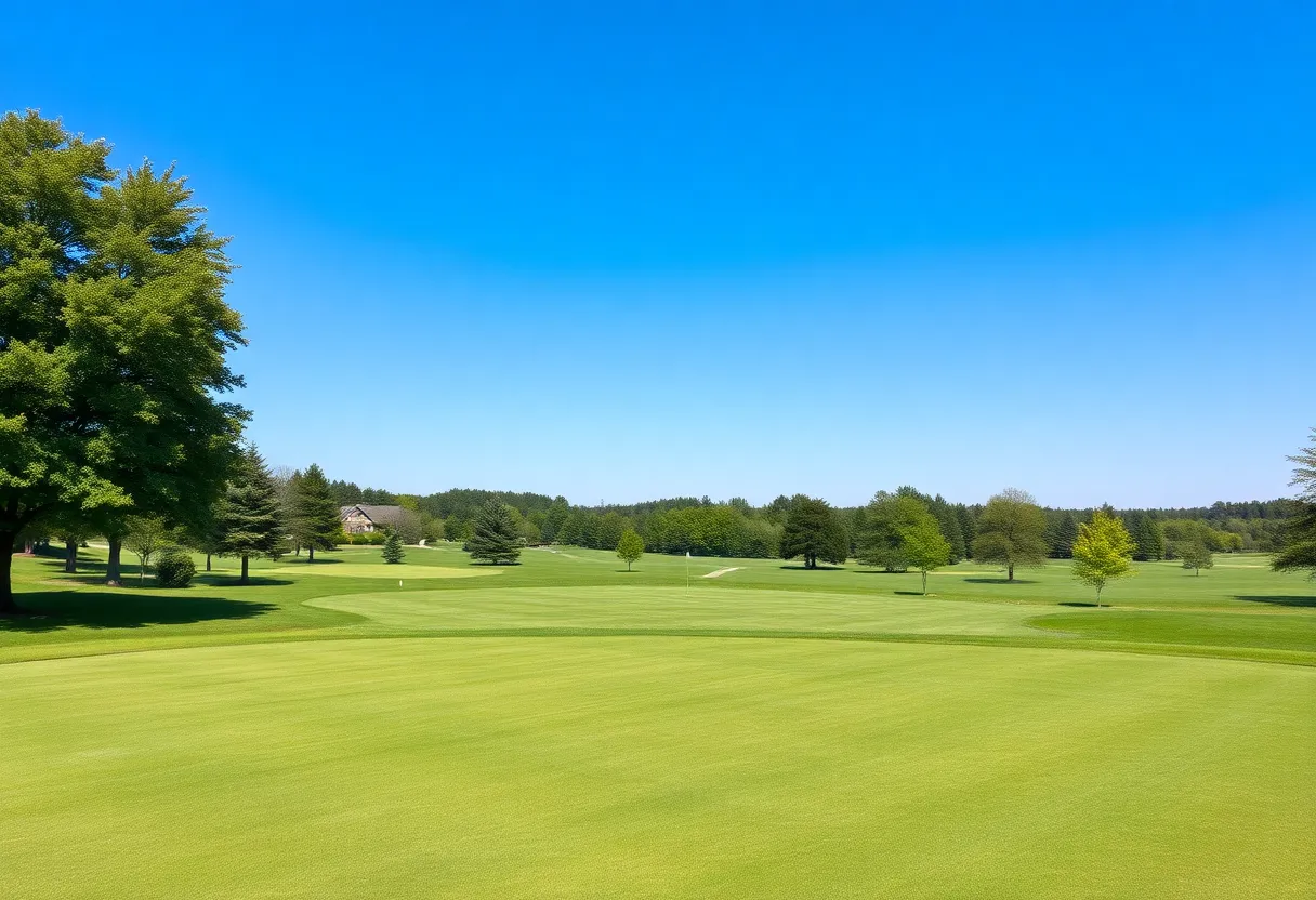 Scenic view of a public golf course in Maryland with green fairways