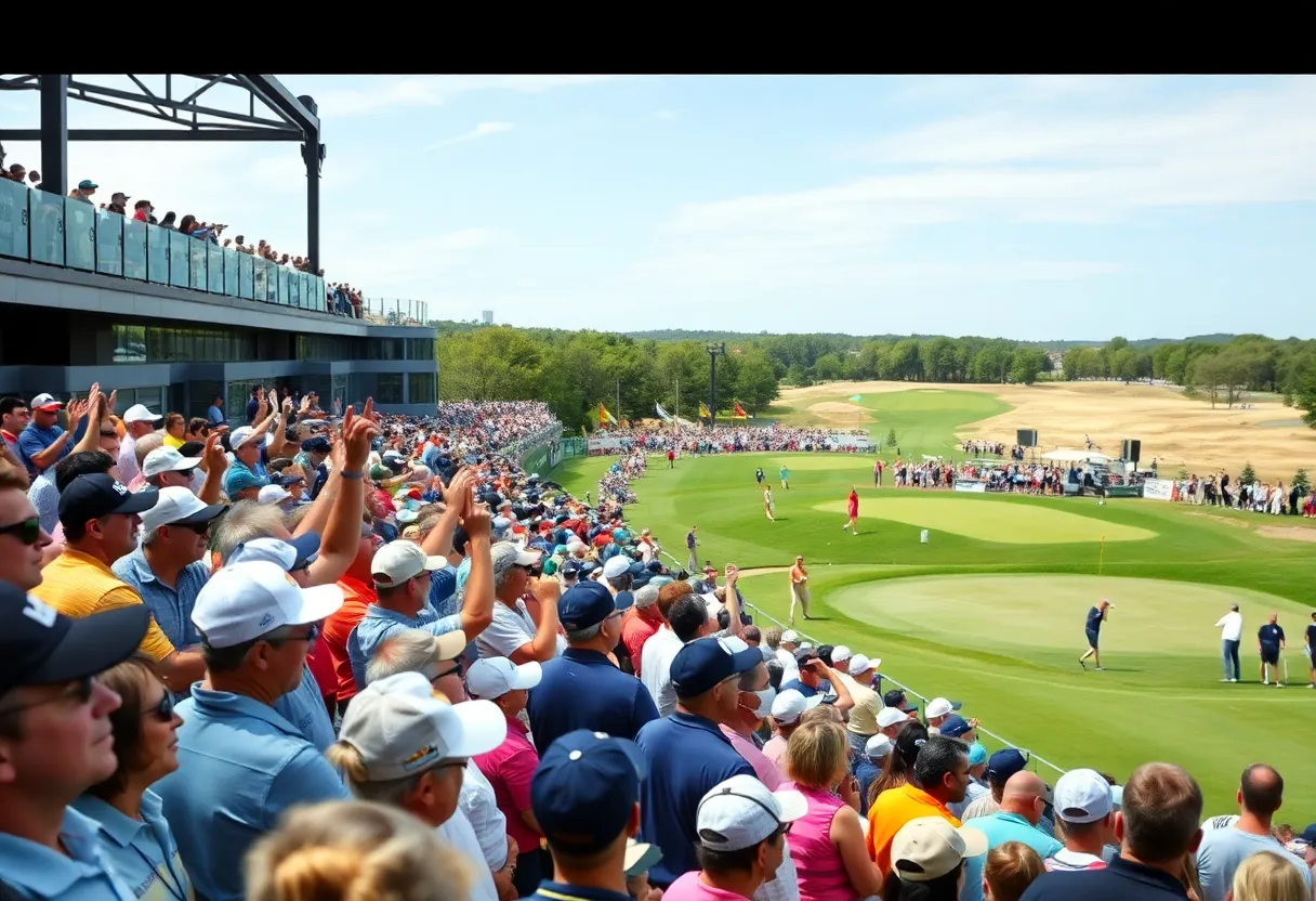 Crowd of golf fans at the US Open