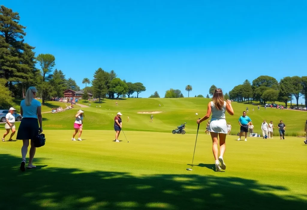 Women competing in the Women's Australian Open golf tournament