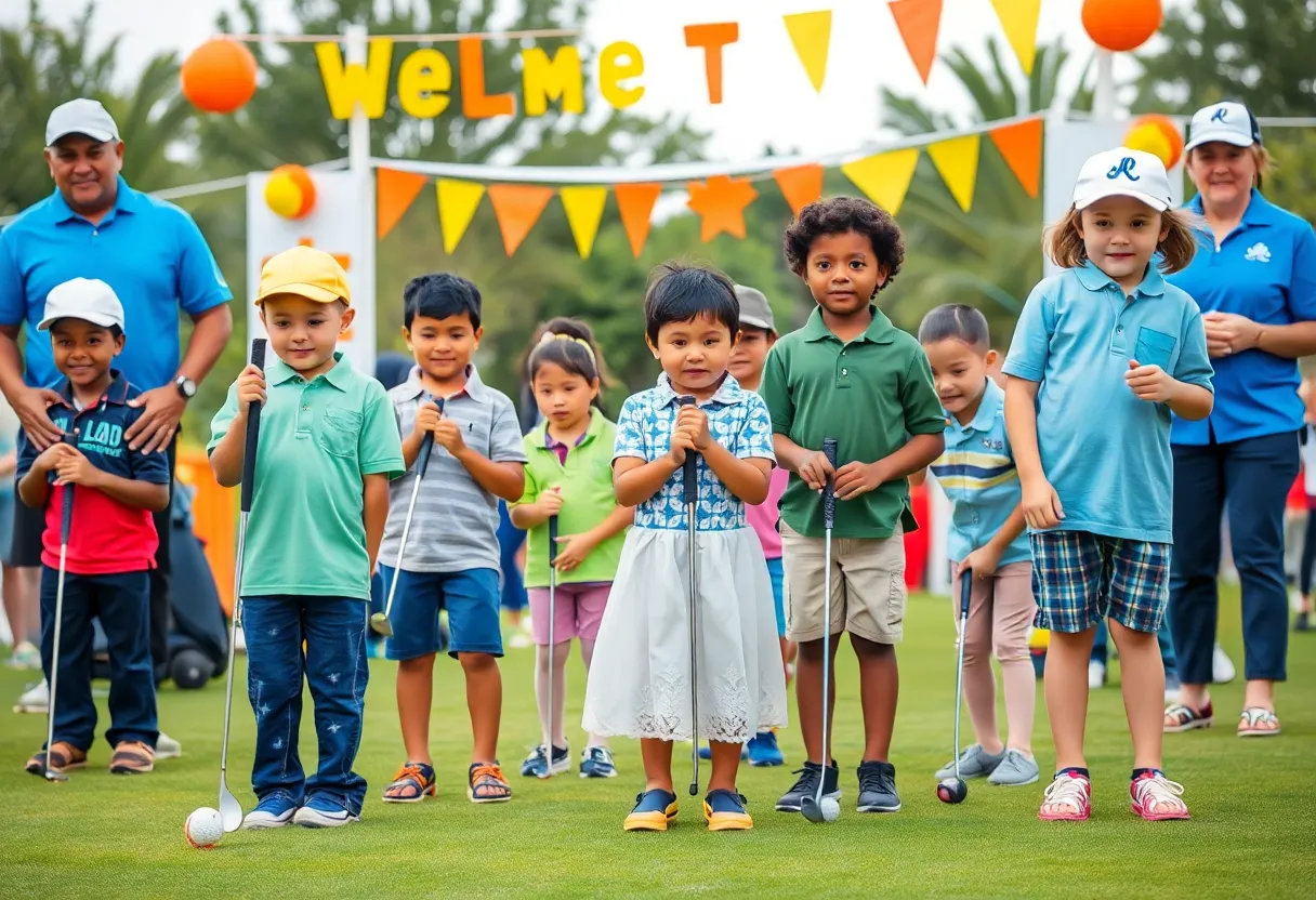 Children enjoying golf at a junior tournament.