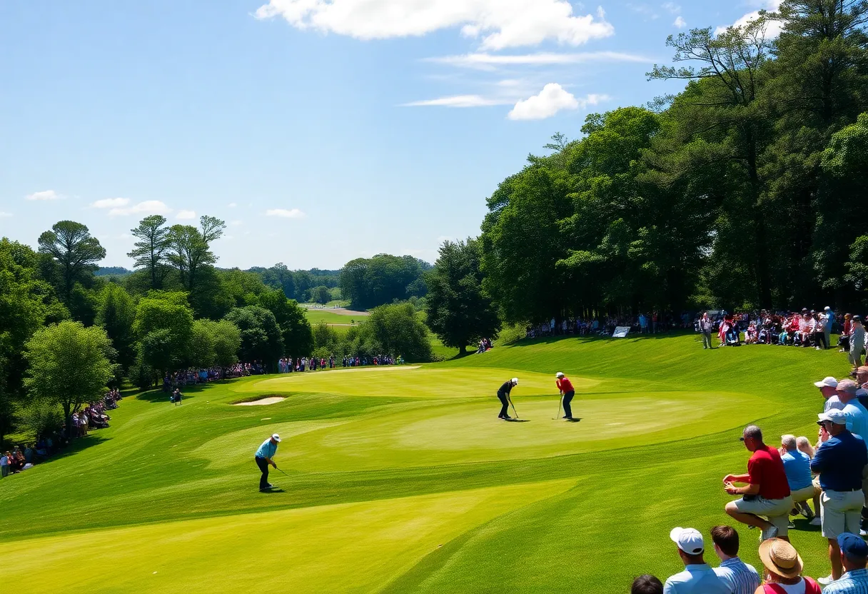 Golf players competing at a PGA Tour event