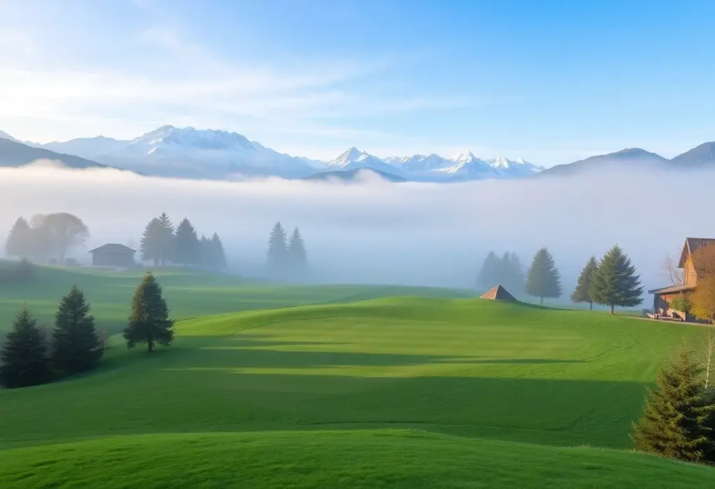 Foggy scene at Crans-sur-Sierre Golf Club during the Omega European Masters