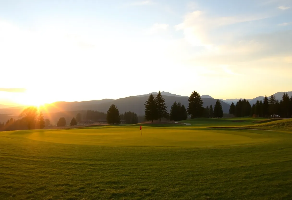 A beautiful sunset at Crans-sur-Sierre Golf Club, symbolizing farewell.