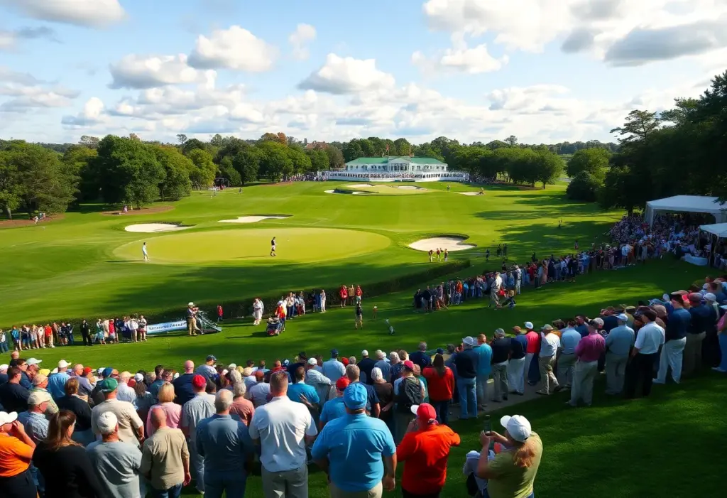 Golfers playing at The K Club during the Amgen Irish Open