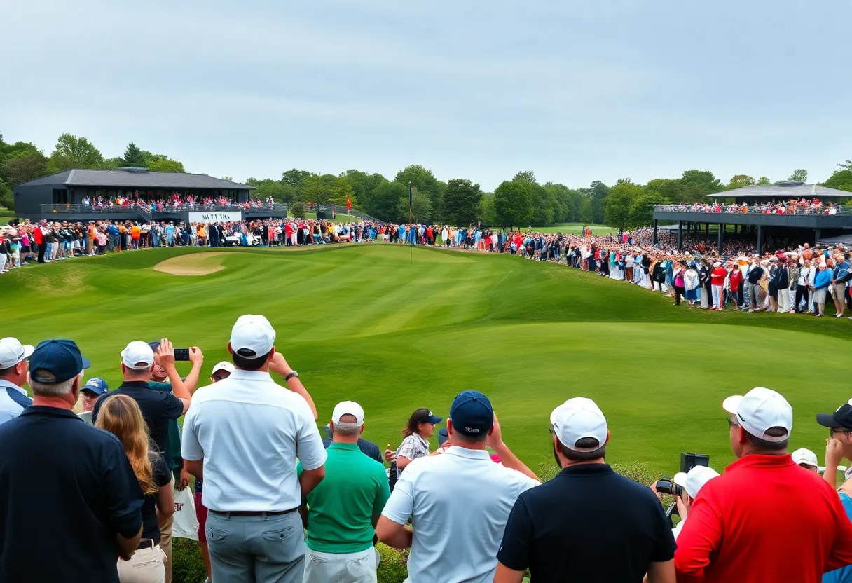 Golf fans at Bethpage Black for the Ryder Cup