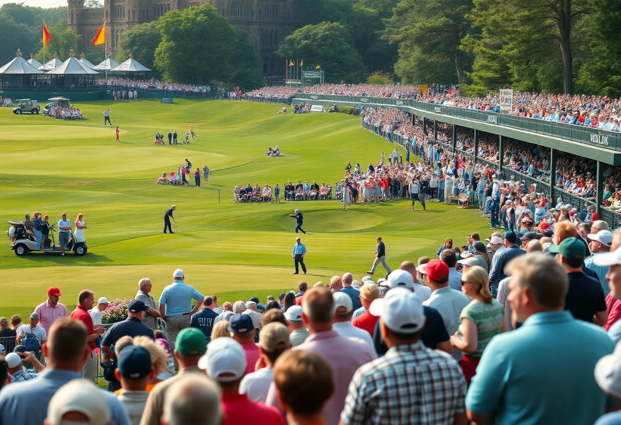 Golf fans watching the 2025 Ryder Cup at Bethpage Black
