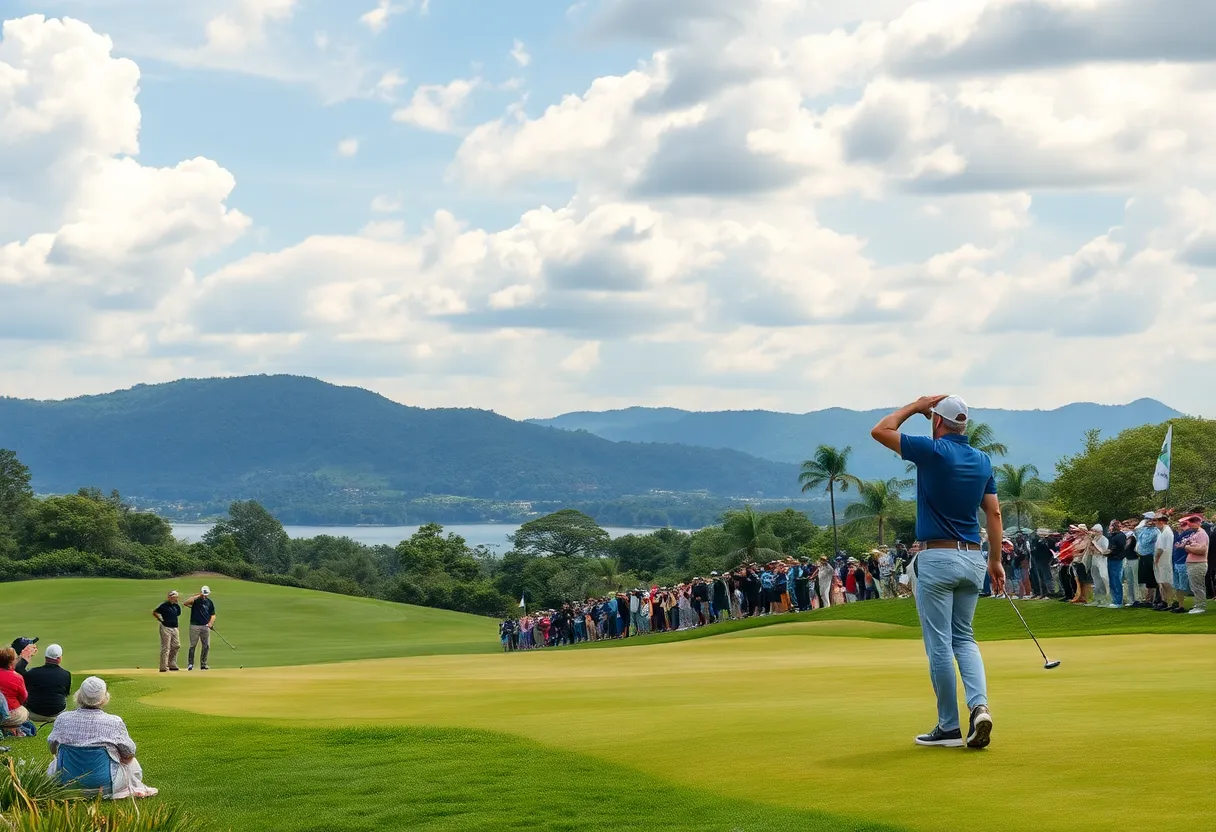 Celebrities playing golf at the Alfred Dunhill Links Championship