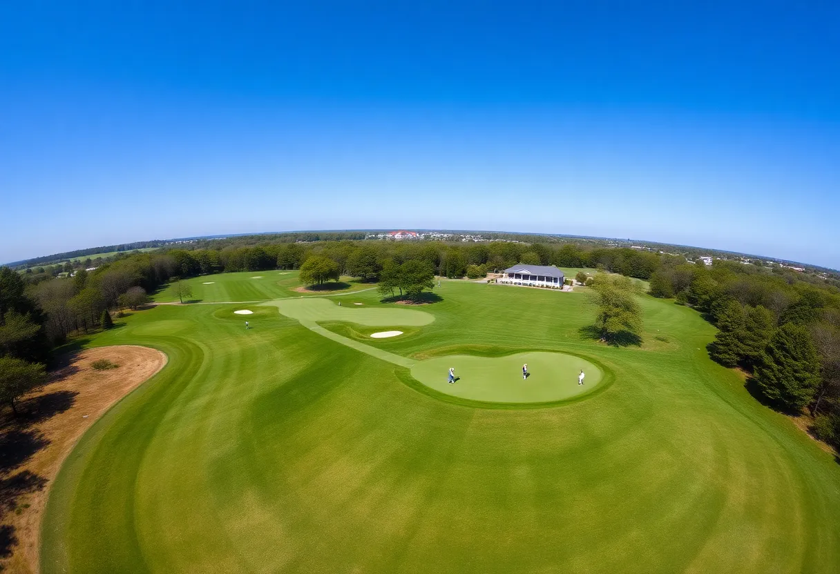 Aerial view of the challenging Bethpage Black golf course