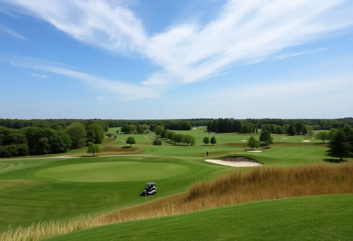 Landscape view of Bethpage Black Golf Course in Long Island