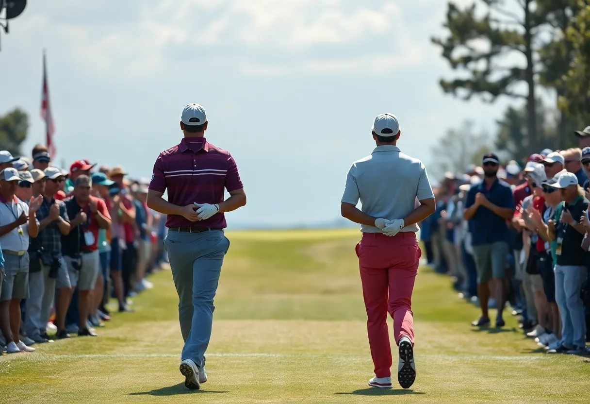 Golfers competing at the BMW PGA Championship