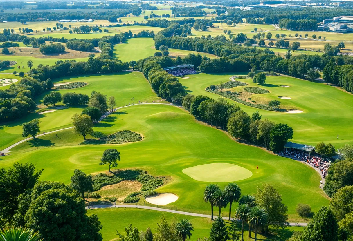 Beautiful landscape of Golf de Saint-Nom-La-Bretèche, highlighting its fairways and lush greenery.