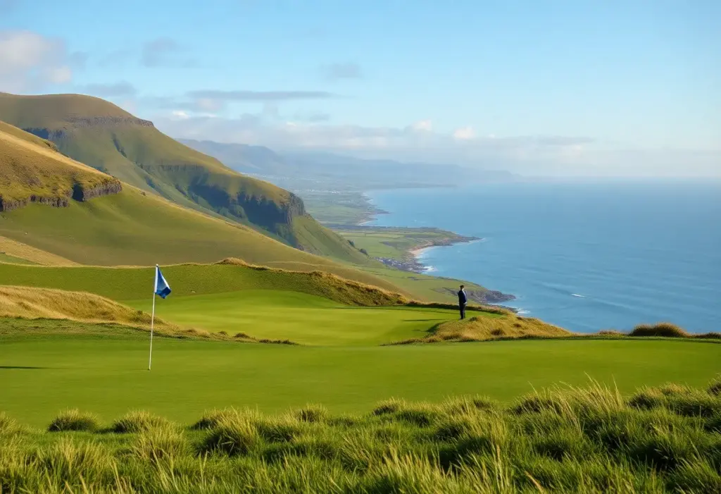 Scenic view of a golf course in Ireland