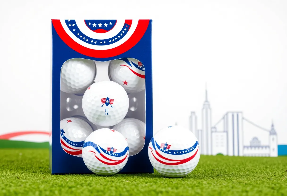 Limited-edition Keegan Bradley golf balls with patriotic design