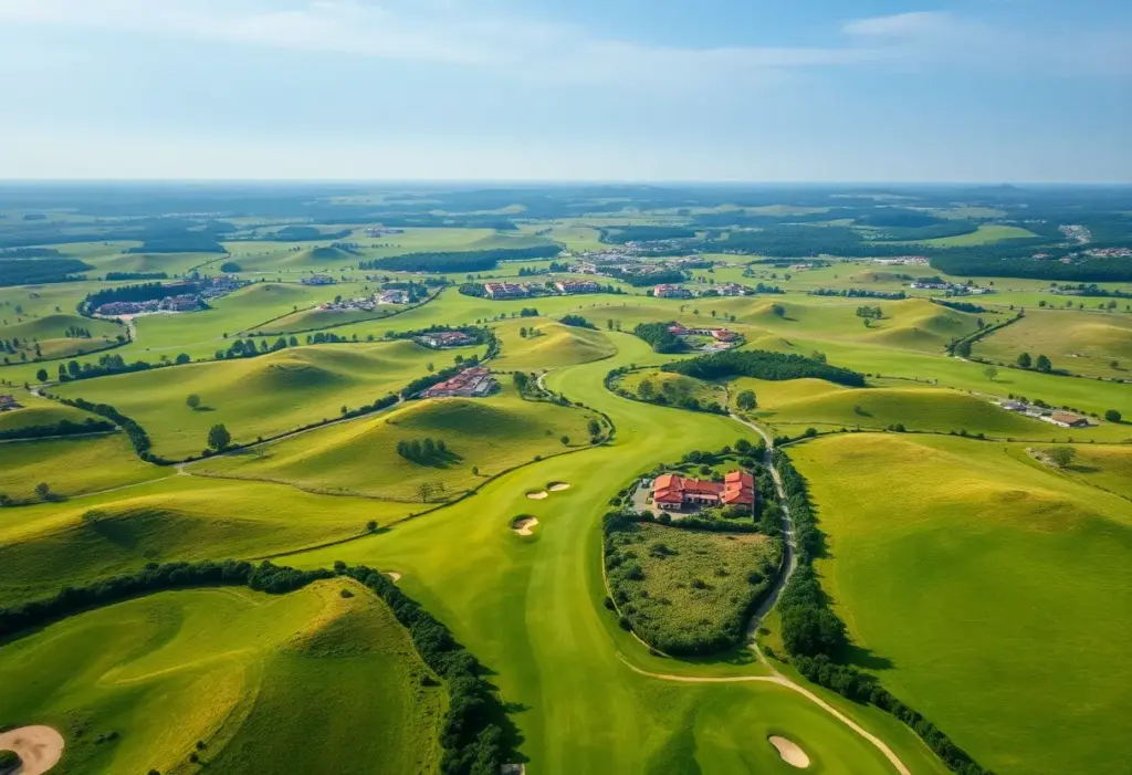 Aerial view of Machrihanish Dunes Resort's golf course expansion