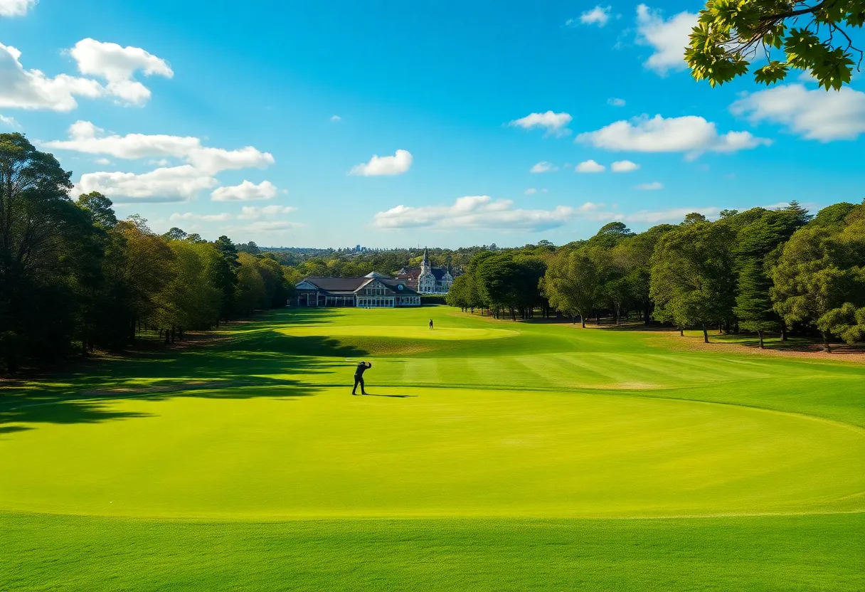 Golfers playing on a beautiful course in Melbourne
