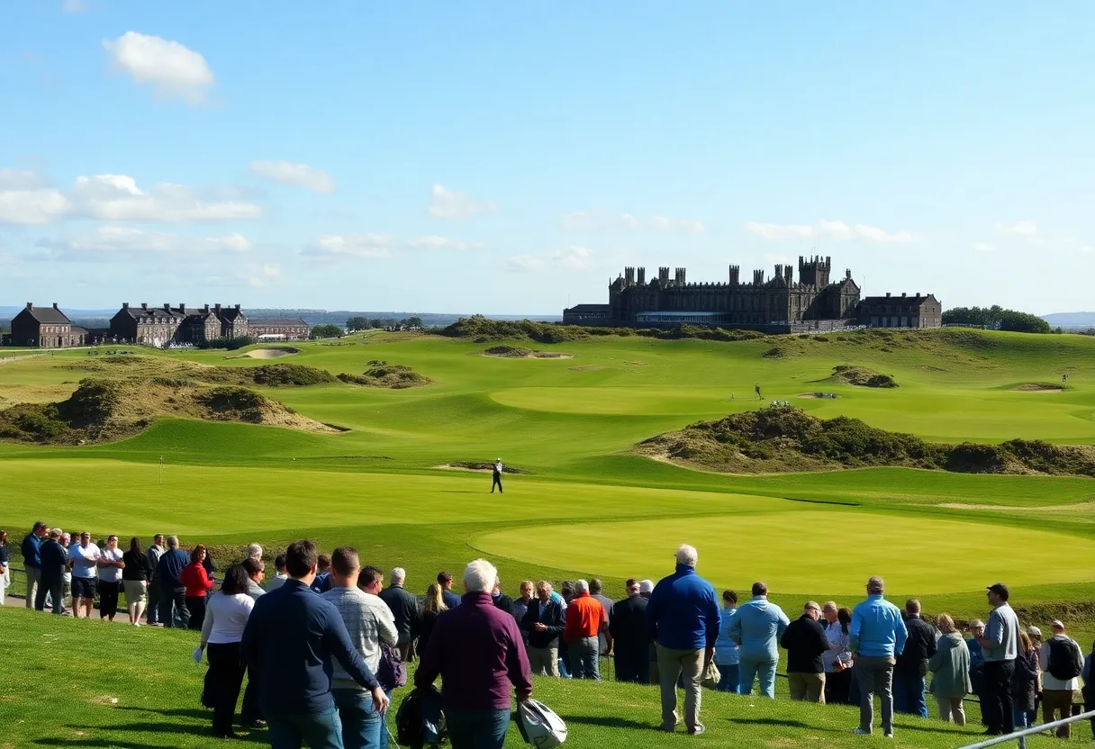 Golfers playing on the Old Course at St Andrews