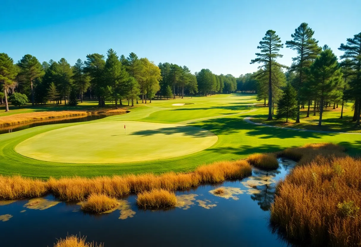 View of the Ritz-Carlton Golf Club showcasing pristine greens and natural surroundings.