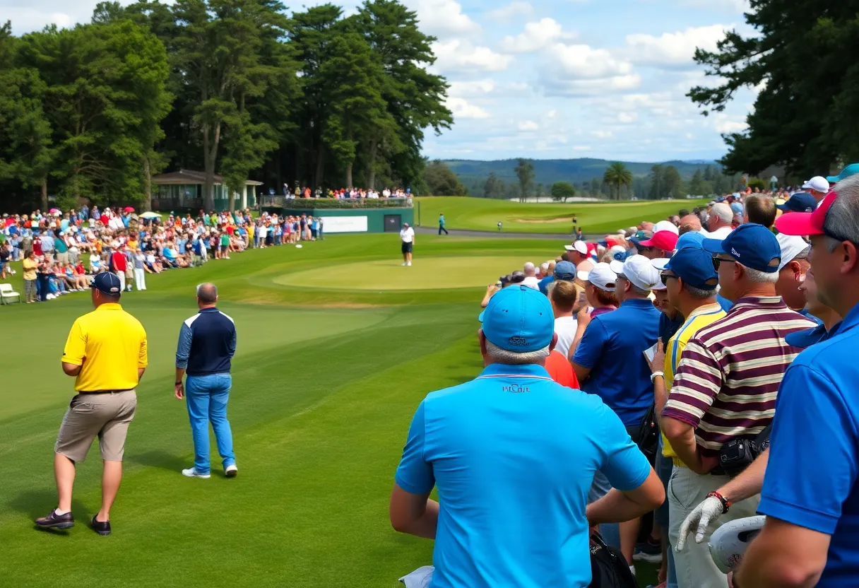 Golf fans enjoying the Ryder Cup at Bethpage State Park