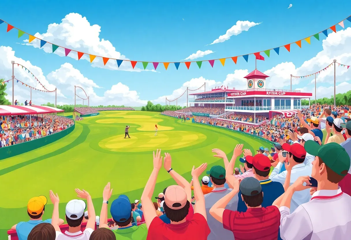 Vibrant atmosphere at the Ryder Cup golf tournament