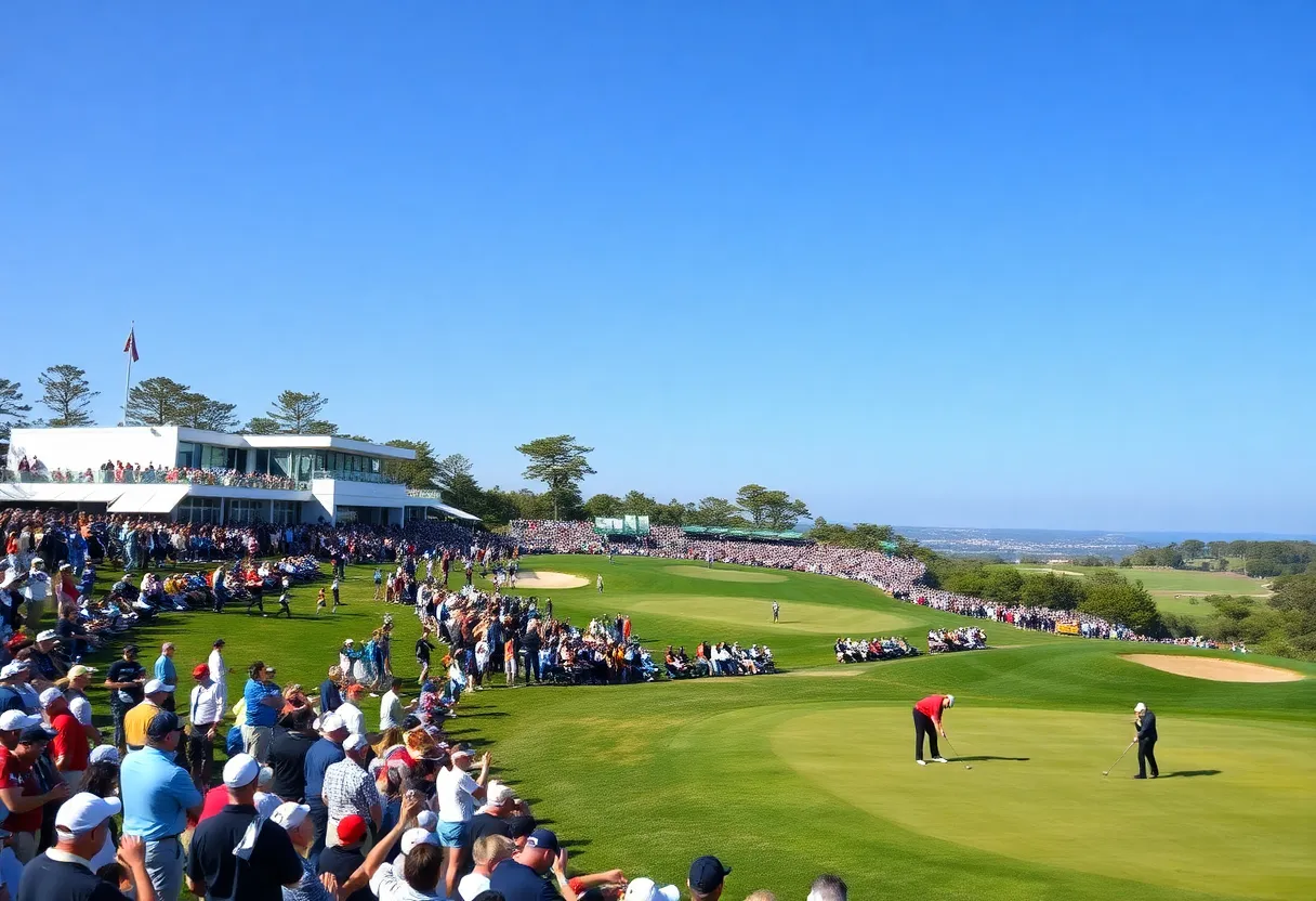 Excitement at the Ryder Cup golf tournament