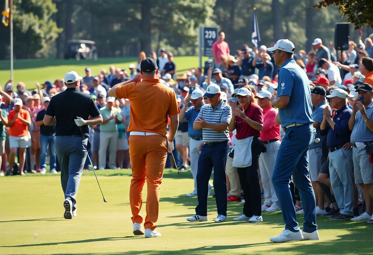 A scene of intense competition at the Ryder Cup