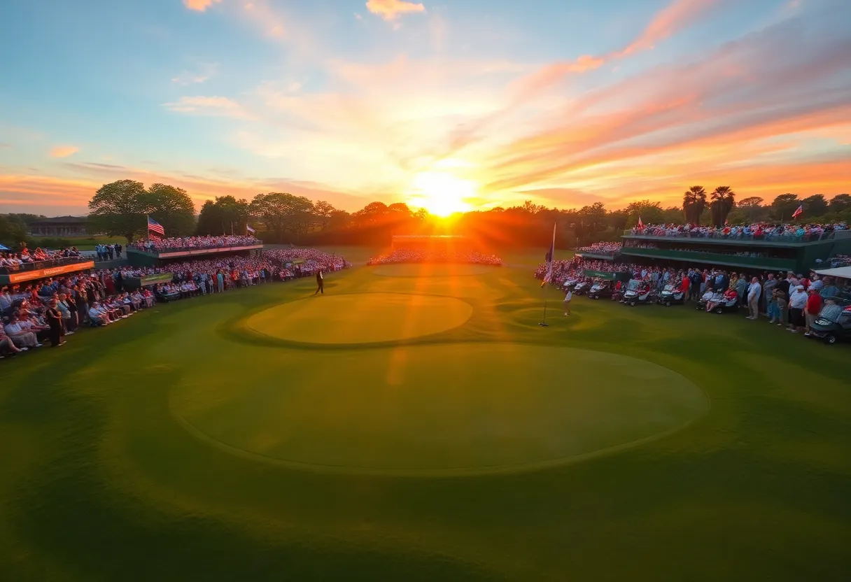 Golf course at the 2025 Procore Championship with cheering crowd
