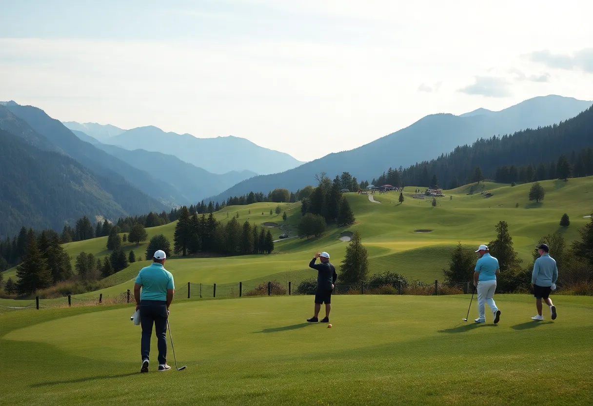 Golfers at Tamarack Resort participating in the PGA Pro-Am Tournament