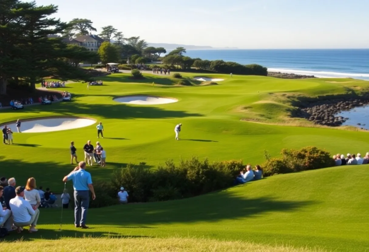 Golfers at the TaylorMade Troon Invitational at Pebble Beach